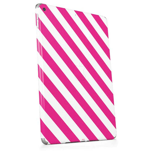 Pink and White Geometric Stripes Apple iPad Skin