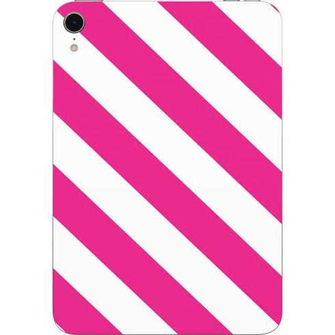 Pink and White Geometric Stripes Apple iPad Mini Skin
