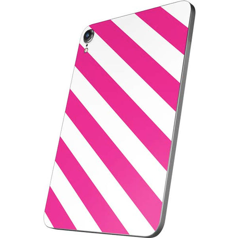 Pink and White Geometric Stripes Apple iPad Mini Skin