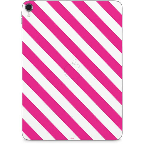 Pink and White Geometric Stripes Apple iPad Pro Skin