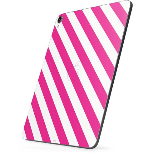 Pink and White Geometric Stripes Apple iPad Pro Skin