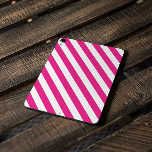Pink and White Geometric Stripes Apple iPad Pro Skin