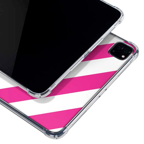 Pink and White Geometric Stripes iPad Cases