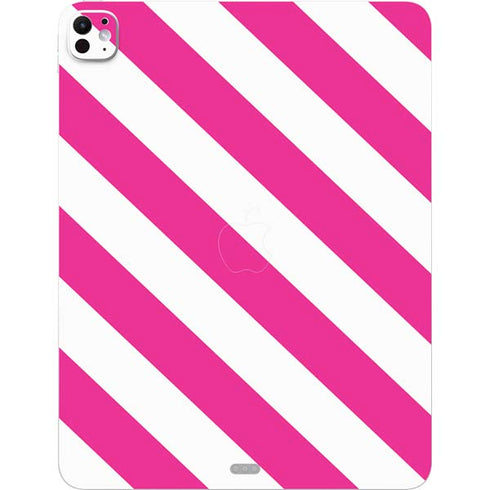 Pink and White Geometric Stripes iPad Pro 13in M4 (2024) Skin