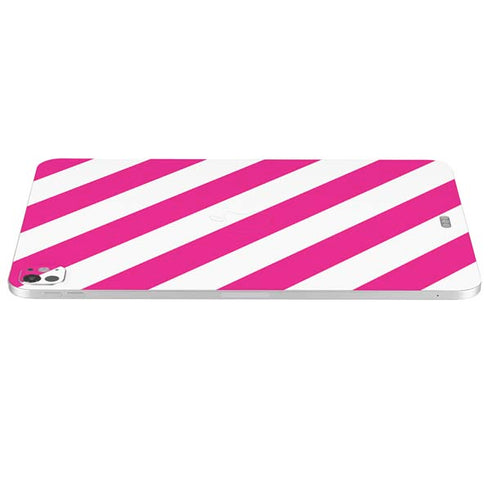 Pink and White Geometric Stripes iPad Pro 13in M4 (2024) Skin