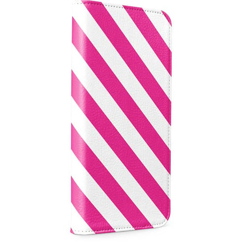 Pink and White Geometric Stripes iPhone 13 Folio Case