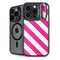 Pink and White Geometric Stripes iPhone 13 Pro Kickstand Case