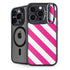 Pink and White Geometric Stripes iPhone 13 Pro Kickstand Case