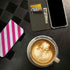 Pink and White Geometric Stripes iPhone 13 Pro Max Folio Case
