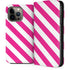 Pink and White Geometric Stripes iPhone 14 Pro Max Folio Case