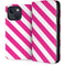 Pink and White Geometric Stripes iPhone 15 Folio Case