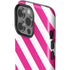 Pink and White Geometric Stripes iPhone 15 Pro Impact Case