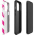 Pink and White Geometric Stripes iPhone 15 Pro Impact Case