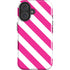 Pink and White Geometric Stripes iPhone 16 Impact Case