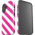 Pink and White Geometric Stripes iPhone 16 Impact Case