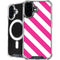 Pink and White Geometric Stripes iPhone 16 MagSafe Case