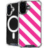 Pink and White Geometric Stripes iPhone 16 Plus MagSafe Case