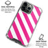 Pink and White Geometric Stripes iPhone 16 Pro Clear Case