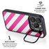 Pink and White Geometric Stripes iPhone 16 Pro Kickstand Case