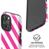 Pink and White Geometric Stripes iPhone 16 Pro Magsafe Impact Case