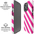 Pink and White Geometric Stripes iPhone 16 Pro Magsafe Impact Case
