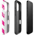 Pink and White Geometric Stripes iPhone 16 Pro Max Impact Case