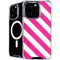 Pink and White Geometric Stripes iPhone 16 Pro Max MagSafe Case