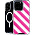 Pink and White Geometric Stripes iPhone 16 Pro Max MagSafe Case