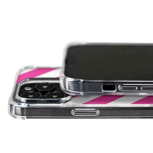 Pink and White Geometric Stripes iPhone 16 Pro Max MagSafe Case