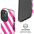 Pink and White Geometric Stripes iPhone 16 Pro Max Magsafe Impact Case