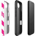 Pink and White Geometric Stripes iPhone 16e Impact Case