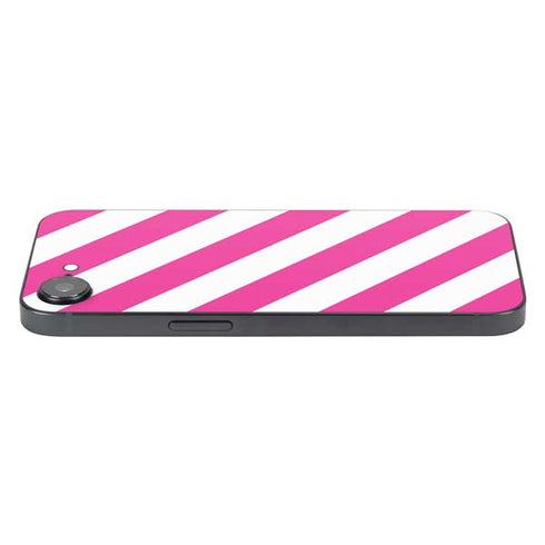 Pink and White Geometric Stripes iPhone 16e Skin