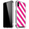 Pink and White Geometric Stripes iPhone X/XS Clear Case
