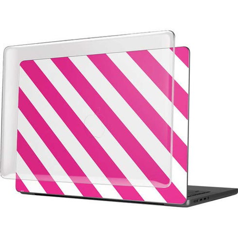 Pink and White Geometric Stripes MacBook Pro 14in (2021-24) Case plus Skin
