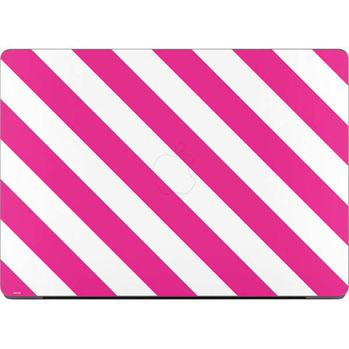 Pink and White Geometric Stripes Apple MacBook Pro 14-inch Skin