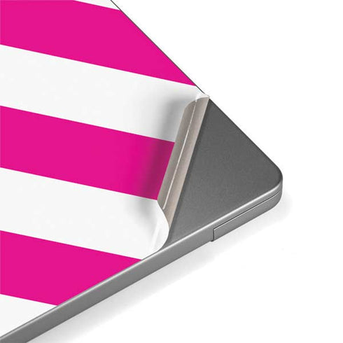 Pink and White Geometric Stripes Apple MacBook Pro 14-inch Skin