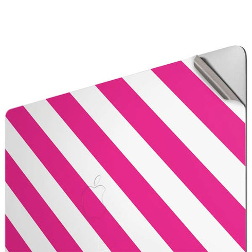 Pink and White Geometric Stripes Apple MacBook Pro 16-inch Skin