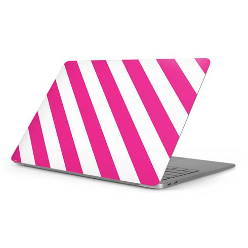 Pink and White Geometric Stripes Apple MacBook Pro 16-inch Skin