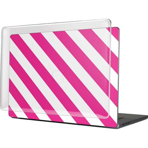 Pink and White Geometric Stripes MacBook Cases
