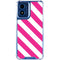 Pink and White Geometric Stripes Moto G 5G (2024) Clear Case