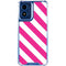 Pink and White Geometric Stripes Moto G Play 4G (2024) Clear Case