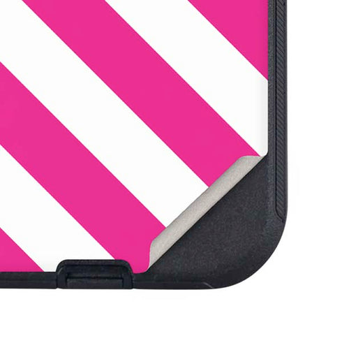 Pink and White Geometric Stripes Otterbox Defender iPhone Skin