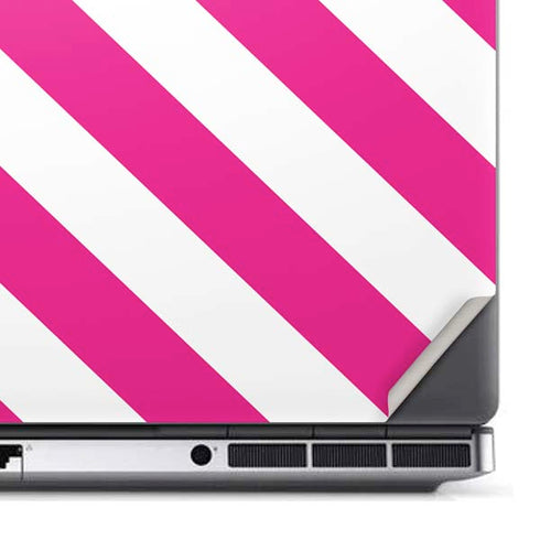 Pink and White Geometric Stripes Dell Precision Skin