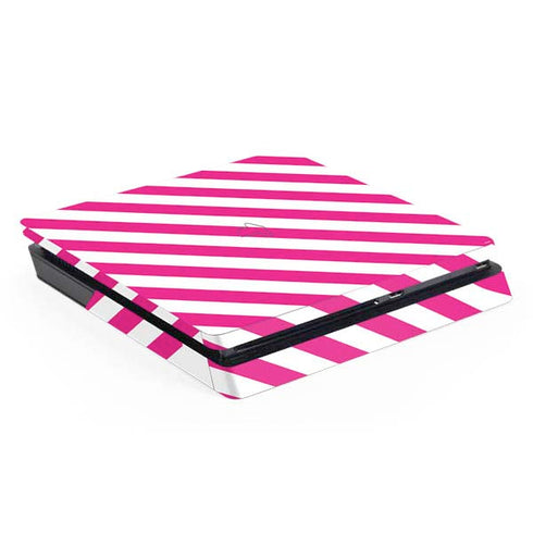Pink and White Geometric Stripes PlayStation PS4 Skins
