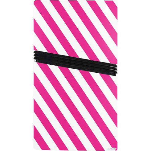 Pink and White Geometric Stripes PS5 Pro Console Skin