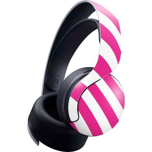Pink and White Geometric Stripes PlayStation PS5 Skins