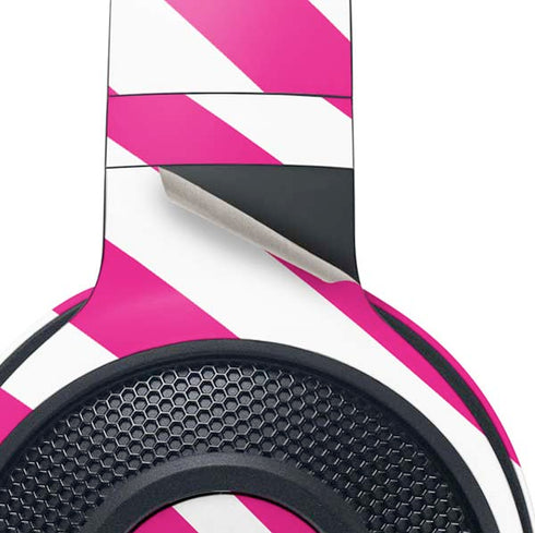 Pink and White Geometric Stripes Razer Kraken X Skin