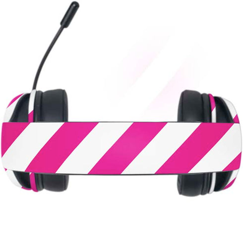 Pink and White Geometric Stripes Razer Kraken X Skin
