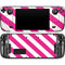 Pink and White Geometric Stripes Steam Deck Handheld Gaming Computer OLED Skin