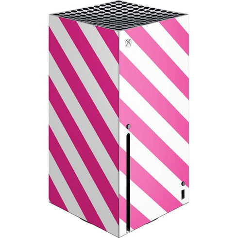 Pink and White Geometric Stripes Xbox Series X Skins